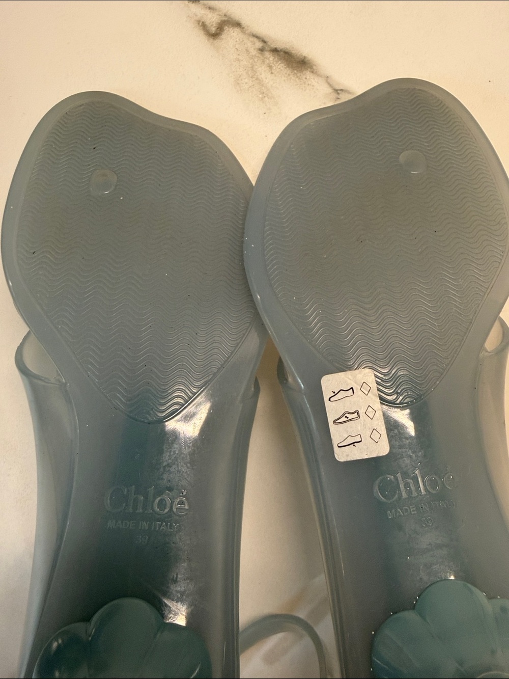Chloe Light Blue Jelly Ankle-Strap Sandals - Picture 7 of 7